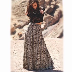 Show Me Your Mumu USA Snakeskin Boho Maxi Skirt